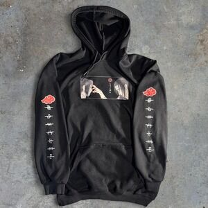 Naruto Itachi Akatsuki Anime Graphic Hoodie Black 3XL Streetwear